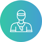 Icon of a medical professional in scrubs.