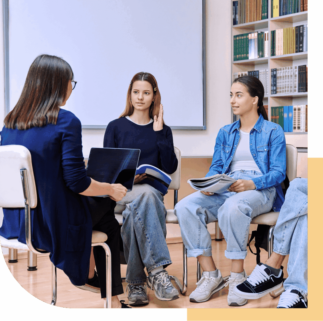 Group discussion in a classroom setting.